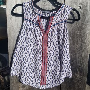 Market & Spruce V neck Tank Embroidery Tribal